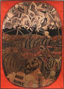 Red Landscape 65 x 47 cm, Ink and acrylic on paper 1971, Lilya Pavlovic-Dear